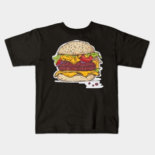 Illustrated juicy cheeseburger Kids T-Shirt